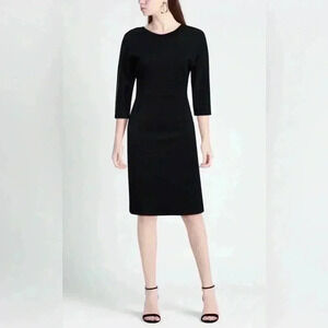 Peserico Black Mini Dress, Italian Designer Size 42 US Size 6 Quiet Luxury